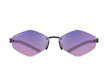 Titanium rimless sunglasses for women GRESSO Tahiti with Zeiss polarized purple lenses #color_purple-gradient