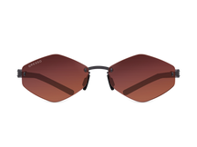 Titanium rimless sunglasses for women GRESSO Tahiti with Zeiss polarized terracotta lenses #color_terracotta-gradient