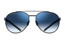 Titanium aviator sunglasses for men GRESSO Texas with Zeiss polarized blue lenses #color_blue-gradient