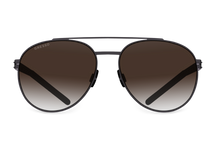 Titanium aviator sunglasses for men GRESSO Texas with Zeiss polarized brown lenses #color_brown-gradient