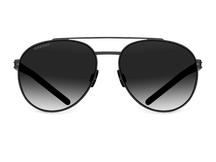 Titanium aviator sunglasses for men GRESSO Texas with Zeiss polarized grey lenses #color_grey-gradient
