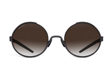 Titanium round sunglasses for women GRESSO Tivoli with Zeiss polarized brown lenses #color_brown—gradient