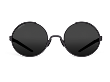 Titanium round sunglasses for women GRESSO Tivoli with Zeiss polarized grey lenses #color_grey-mono