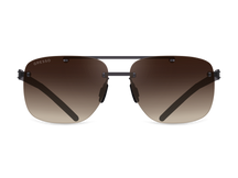 Titanium rimless sunglasses for men GRESSO Toronto with Zeiss polarized brown lenses #color_brown-gradient