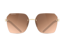 Titanium rimless sunglasses for women GRESSO Valencia with Zeiss polarized beige lenses #color_beige-mono