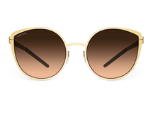 Titanium cat eye sunglasses for women GRESSO Valencia with Zeiss polarized bronze lenses #color_bronze-gradient