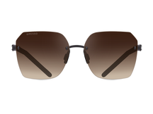 Titanium rimless sunglasses for women GRESSO Valencia with Zeiss polarized brown lenses #color_brown-gradient