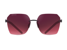 Titanium rimless sunglasses for women GRESSO Valencia with Zeiss polarized burgundy lenses #color_burgundy-gradient