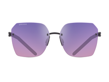 Titanium rimless sunglasses for women GRESSO Valencia with Zeiss polarized purple lenses #color_purple-gradient