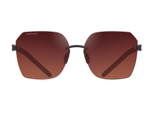 Titanium rimless sunglasses for women GRESSO Valencia with Zeiss polarized terracotta lenses #color_terracotta-gradient
