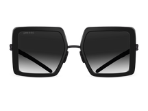 Titanium square sunglasses for women GRESSO Venezia with Zeiss polarized grey lenses #color_grey-gradient