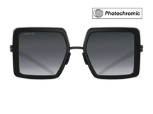 Titanium square sunglasses for women GRESSO Venezia with Zeiss photochromic grey lenses #color_grey-photochromic