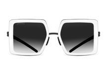 Titanium square sunglasses for women GRESSO Venezia with Zeiss polarized grey lenses #color_grey―gradient