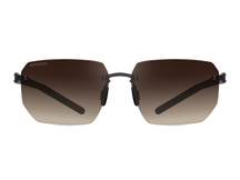 Titanium rimless sunglasses for men GRESSO Vermont with Zeiss polarized brown lenses #color_brown-gradient