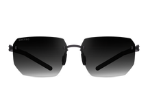 Titanium rimless sunglasses for men GRESSO Vermont with Zeiss polarized grey lenses #color_grey-gradient