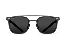 Titanium wayfarer sunglasses for men GRESSO Vermont with Zeiss polarized grey lenses #color_grey-mono