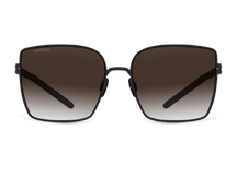 Titanium square sunglasses for women GRESSO Verona with Zeiss polarized brown lenses #color_brown-gradient