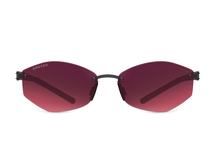 Titanium rimless sunglasses for women GRESSO Verona with Zeiss polarized burgundy lenses #color_burgundy-gradient