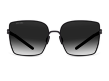 Titanium square sunglasses for women GRESSO Verona with Zeiss polarized grey lenses #color_grey-gradient