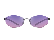 Titanium rimless sunglasses for women GRESSO Verona with Zeiss polarized purple lenses #color_purple-gradient