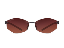 Titanium rimless sunglasses for women GRESSO Verona with Zeiss polarized terracotta lenses #color_terracotta-gradient