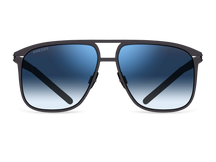 Titanium aviator sunglasses for men GRESSO Wellington with Zeiss polarized blue lenses #color_blue-gradient