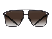 Titanium aviator sunglasses for men GRESSO Wellington with Zeiss polarized brown lenses #color_brown-gradient