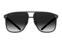 Titanium aviator sunglasses for men GRESSO Wellington with Zeiss polarized grey lenses #color_grey-gradient