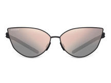 Titanium cat eye sunglasses for women GRESSO Yana with Zeiss polarized graphite lenses #color_graphite