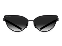 Titanium cat eye sunglasses for women GRESSO Yana with Zeiss polarized grey lenses #color_grey-gradient