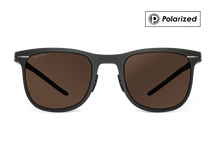 Titanium wayfarer sunglasses for men GRESSO Berkeley with Zeiss polarized brown lenses #color_brown-polarized
