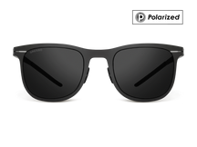 Titanium wayfarer sunglasses for men GRESSO Berkeley with Zeiss polarized grey lenses #color_grey-polarized