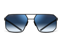 Titanium wayfarer sunglasses for men GRESSO Berlin with Zeiss polarized blue lenses #color_blue-gradient