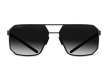 Titanium wayfarer sunglasses for men GRESSO Berlin with Zeiss polarized grey lenses #color_grey-gradient