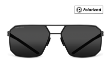 Titanium wayfarer sunglasses for men GRESSO Berlin with Zeiss polarized grey lenses #color_grey-polarized