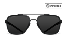 Titanium aviator sunglasses for men GRESSO Boston with Zeiss polarized grey lenses #color_grey-polarized