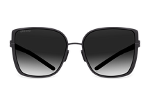 Titanium square sunglasses for women GRESSO Emma with Zeiss polarized grey lenses #color_grey-gradient