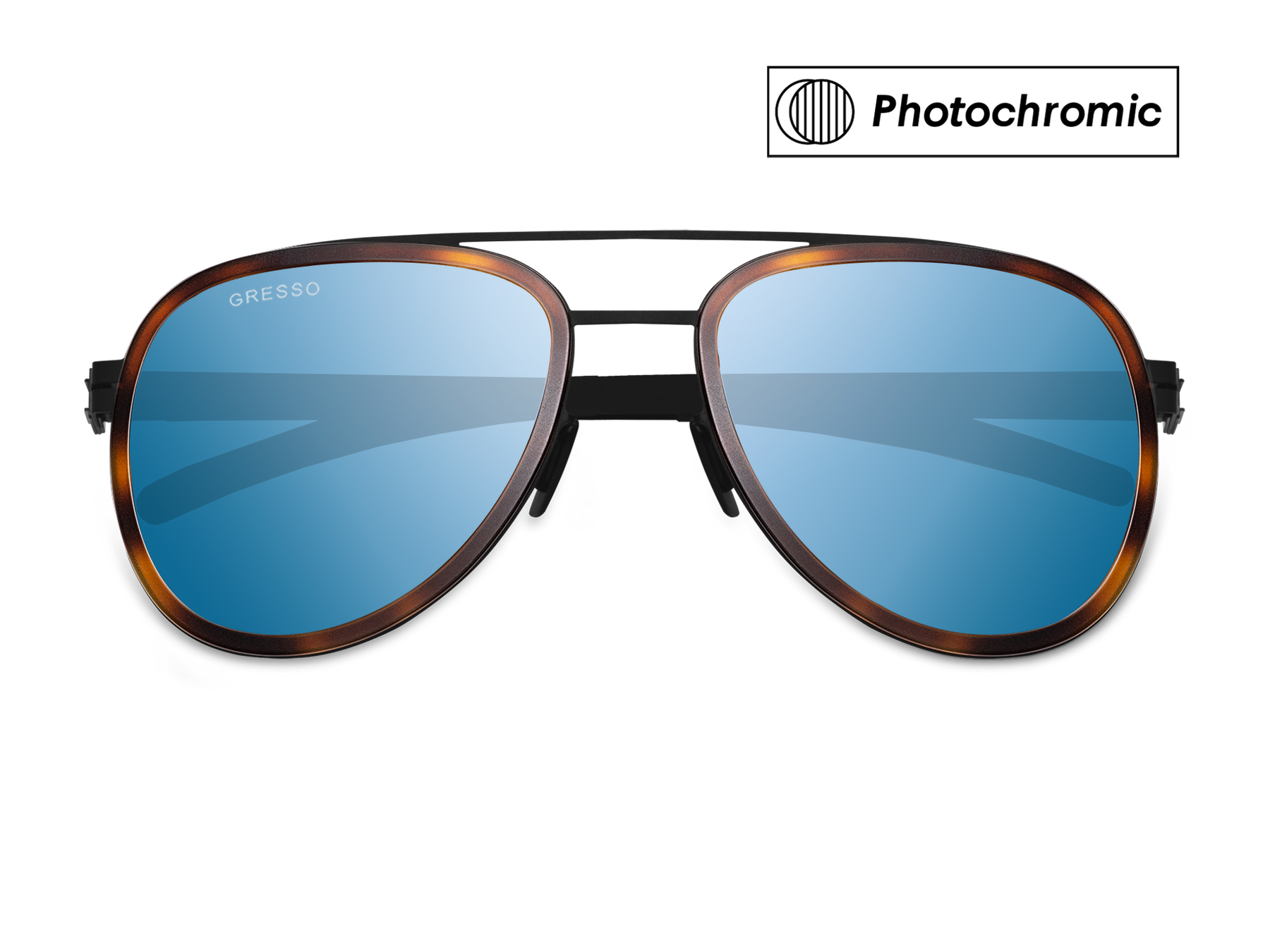 Aviator Style Sunglasses for Men and Women Clear Acetate - Blue Lens