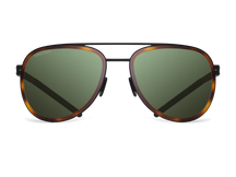 Titanium aviator sunglasses for men GRESSO Falcon with Zeiss polarized green lenses #color_green-mono