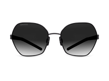 Titanium square sunglasses for women GRESSO Iris with Zeiss polarized grey lenses #color_grey-gradient