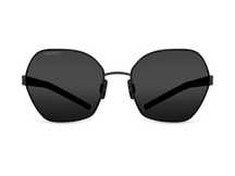 Titanium square sunglasses for women GRESSO Iris with Zeiss polarized grey lenses #color_grey-mono