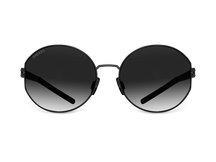 Titanium round sunglasses for women GRESSO Lauren XS with Zeiss polarized grey lenses #color_grey-gradient