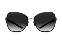 Titanium square sunglasses for women GRESSO Louisa with Zeiss polarized grey lenses #color_grey-gradient
