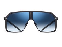 Titanium shield sunglasses for men and women GRESSO Nevada with Zeiss polarized blue lenses #color_blue-gradient
