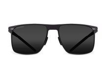 Titanium rectangle sunglasses for men GRESSO Remy with Zeiss polarized grey lenses #color_grey-mono