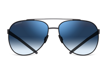 Titanium aviator sunglasses for men GRESSO Richard with Zeiss polarized blue lenses #color_blue-gradient