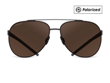 Titanium aviator sunglasses for men GRESSO Richard with Zeiss polarized brown lenses #color_brown-polarized