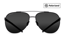 Titanium aviator sunglasses for men GRESSO Richard with Zeiss polarized grey lenses #color_grey-polarized