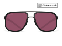 Titanium square sunglasses for men GRESSO Roland with Zeiss photochromic burgundy lenses #color_burgundy―photochromic