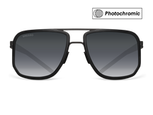 Titanium square sunglasses for men GRESSO Roland with Zeiss photochromic grey lenses #color_grey―photochromic
